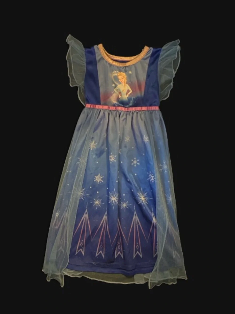 Disney Blue Elsa Snowflake Nightgown Pajama Dress